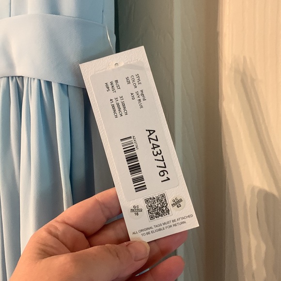 Azazie bridesmaid dress color sky blue, style ingrid - Picture 7 of 8